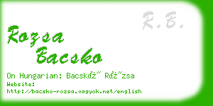 rozsa bacsko business card